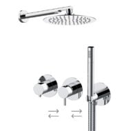 Daniel Tokyo inbouw regendouche Ø30cm ultra dun met mechanische omsteller Mat-zwart – Sale