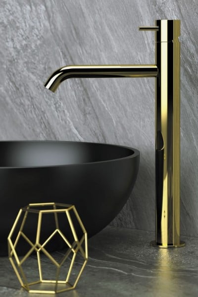 Daniel Tokyo hoge wastafelkraan kleur goud impressie afbeelding 400x600px