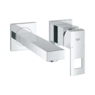 Grohe Eurocube wandmontage 2-gats wastafelmengkraan chroom met verstelbare perlator 19895000 Grohe Eurocube wandmontage 2-gats wastafelmengkraan chroom met verstelbare perlator 19895000