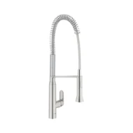 Grohe K7 eengreeps keukenmengkraan met veer en metalen sproeier supersteel 140° draaibereik 32950DC0 42 Grohe K7 eengreeps keukenmengkraan met veer en metalen sproeier supersteel 140° draaibereik 32950DC0 42