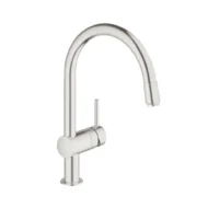 Grohe Minta eengreepseengootsteenmengkraan 360° zwenkbaar supersteel met spoeldouche 32918DC0 Grohe Minta eengreepseengootsteenmengkraan 360° zwenkbaar supersteel met spoeldouche 32918DC0