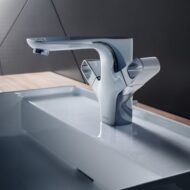 AXOR Urquiola wastafelkraan 120 met EcoSmart met trekstang-afvoergarnituur chroom 11024000