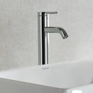 Duravit C.1 wastafelkraan L met verhoogd kraanhuis met trekstang-afvoergarnituur chroom C11030001010