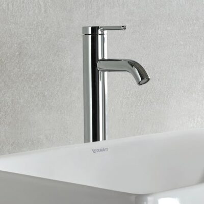 Duravit C.1 wastafelkraan L met verhoogd kraanhuis met trekstang-afvoergarnituur chroom C11030001010 4 Duravit C.1 wastafelkraan L met verhoogd kraanhuis met trekstang-afvoergarnituur chroom C11030001010 4