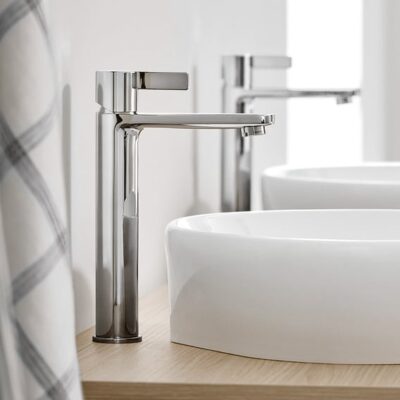 Duravit D-Neo wastafelkraan L met verhoogde kraanlichaam chroom DE1030002010 7 Duravit D-Neo wastafelkraan L met verhoogde kraanlichaam chroom DE1030002010 7