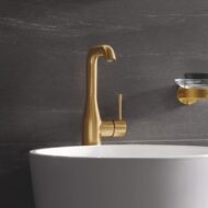 Grohe Essence wastafelkraan L-Size met EcoJoy met trekstang-afvoergarnituur cool sunrise geborsteld 32628GN1 Grohe Essence wastafelkraan L-Size met EcoJoy met trekstang-afvoergarnituur cool sunrise geborsteld 32628GN1