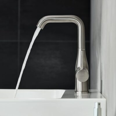 Grohe Essence wastafelkraan L-Size met EcoJoy met trekstang-afvoergarnituur supersteel 32628DC1 5