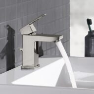 Grohe Eurocube wastafelkraan S-Size met trekstang-afvoergarnituur supersteel 23127DC0
