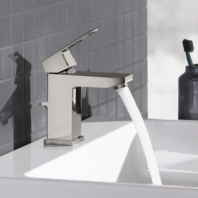 Grohe Eurocube wastafelkraan S-Size met trekstang-afvoergarnituur supersteel 23127DC0 10