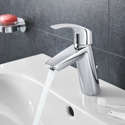 Grohe Eurosmart wastafelkraan M-Size met EcoJoy met trekstang-afvoergarnituur chroom 23322001 6 Grohe Eurosmart wastafelkraan M-Size met EcoJoy met trekstang-afvoergarnituur chroom 23322001 6