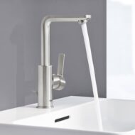 Grohe Lineare wastafelkraan L-Size met trekstang-afvoergarnituur supersteel 23296DC1 Grohe Lineare wastafelkraan L-Size met trekstang-afvoergarnituur supersteel 23296DC1