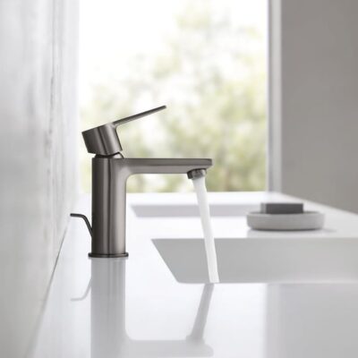 Grohe Lineare wastafelkraan XS-Size met EcoJoy met trekstang-afvoergarnituur hard graphite geborsteld 32109AL1 4 Grohe Lineare wastafelkraan XS-Size met EcoJoy met trekstang-afvoergarnituur hard graphite geborsteld 32109AL1 4