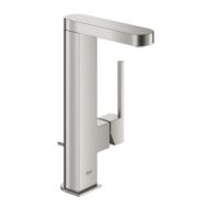 Grohe Plus wastafelkraan L-Size met EcoJoy met trekstang-afvoergarnituur supersteel 23843DC3