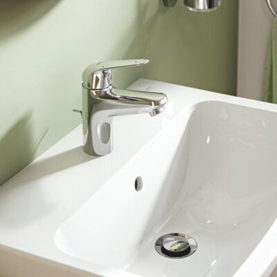 Grohe Swift wastafelkraan S-Size met EcoJoy met trekstang-afvoergarnituur chroom 24316001 9 Grohe Swift wastafelkraan S-Size met EcoJoy met trekstang-afvoergarnituur chroom 24316001 9