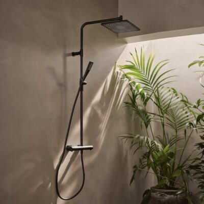 Hansa Aurelia thermostatische opbouw regendoucheset 250 x 250 mm mat-zwart 4719911333 9