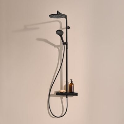 Hansa Viva thermostatische opbouw regendoucheset Ø250 mm mat-zwart 6515920133 6