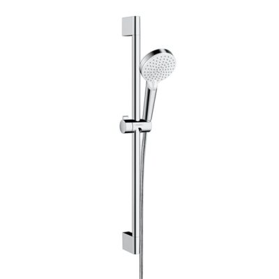 Hansgrohe Crometta glijstangset met garnituur 2 straalsoorten 669 mm chroom wit 26555400 6
