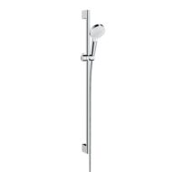 Hansgrohe Crometta glijstangset met garnituur 2 straalsoorten 959 mm chroom wit 26538400
