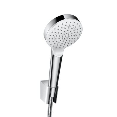 Hansgrohe Crometta handdoucheset zonder stang 1 straalsoort chroom wit 26567400 6 Hansgrohe Crometta handdoucheset zonder stang 1 straalsoort chroom wit 26567400 6