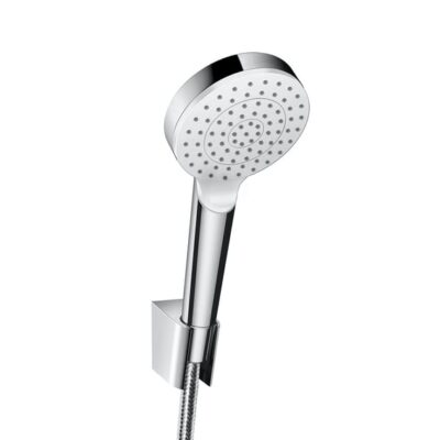 Hansgrohe Crometta handdoucheset zonder stang 1 straalsoort chroom wit 26568400 6 Hansgrohe Crometta handdoucheset zonder stang 1 straalsoort chroom wit 26568400 6