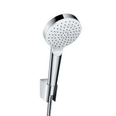 Hansgrohe Crometta handdoucheset zonder stang 1 straalsoort chroom wit 26569400 6 Hansgrohe Crometta handdoucheset zonder stang 1 straalsoort chroom wit 26569400 6