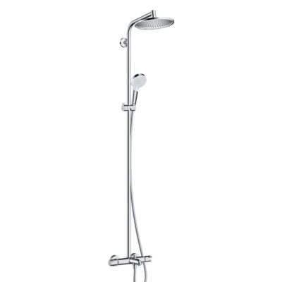Hansgrohe Crometta S thermostatische opbouw regendoucheset met baduitloop Ø240 mm chroom 27320000 6