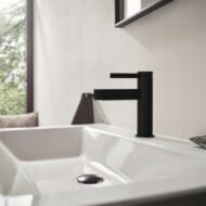 Hansgrohe Finoris wastafelkraan 110 met EcoSmart met afsluitbare afvoerplug push open mat-zwart 76023670 Hansgrohe Finoris wastafelkraan 110 met EcoSmart met afsluitbare afvoerplug push open mat-zwart 76023670