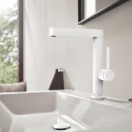 Hansgrohe Finoris wastafelkraan 230 met EcoSmart met afsluitbare afvoerplug push open mat-wit 76060700