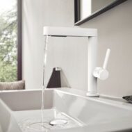 Hansgrohe Finoris wastafelkraan 230 met handdouche met EcoSmart met afsluitbare afvoerplug push open mat-wit 76063700