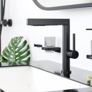 Hansgrohe Finoris wastafelkraan 230 met handdouche met EcoSmart met afsluitbare afvoerplug push open mat-zwart 76063670 Hansgrohe Finoris wastafelkraan 230 met handdouche met EcoSmart met afsluitbare afvoerplug push open mat-zwart 76063670