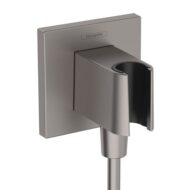 Hansgrohe Fixfit Porter E handdouchehouder met slangverbinding zwart chroom geborsteld 26889340 Hansgrohe Fixfit Porter E handdouchehouder met slangverbinding zwart chroom geborsteld 26889340