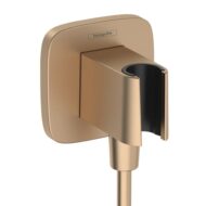 Hansgrohe Fixfit Porter Q handdouchehouder met slangverbinding brons geborsteld 26887140 Hansgrohe Fixfit Porter Q handdouchehouder met slangverbinding brons geborsteld 26887140