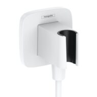Hansgrohe Fixfit Porter Q handdouchehouder met slangverbinding mat-wit 26887700 Hansgrohe Fixfit Porter Q handdouchehouder met slangverbinding mat-wit 26887700
