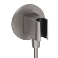 Hansgrohe Fixfit Porter S handdouchehouder met slangverbinding zwart chroom geborsteld 26888340 Hansgrohe Fixfit Porter S handdouchehouder met slangverbinding zwart chroom geborsteld 26888340