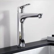 Hansgrohe Focus wastafelkraan 190 met verhoogde kraanlichaam met EcoSmart met trekstang-afvoergarnituur chroom 31608000