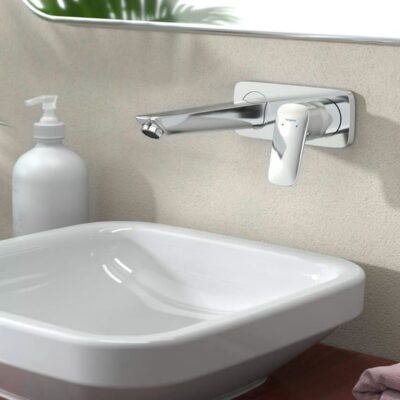 Hansgrohe Logis eengreeps inbouw wastafelmengkraan met EcoSmart met altijd open afvoer chroom 71220000 6