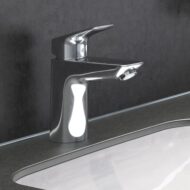 Hansgrohe Logis wastafelkraan 100 met EcoSmart met afsluitbare afvoerplug push open chroom 71107000