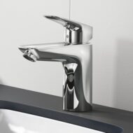 Hansgrohe Logis wastafelkraan 100 met EcoSmart met trekstang-afvoergarnituur chroom 71171000 Hansgrohe Logis wastafelkraan 100 met EcoSmart met trekstang-afvoergarnituur chroom 71171000