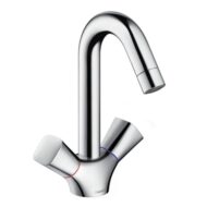 Hansgrohe Logis wastafelkraan met EcoSmart met trekstang-afvoergarnituur chroom 71222000 Hansgrohe Logis wastafelkraan met EcoSmart met trekstang-afvoergarnituur chroom 71222000