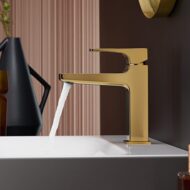 Hansgrohe Metropol wastafelkraan 110 met EcoSmart met afsluitbare afvoerplug push open goud 32507990 Hansgrohe Metropol wastafelkraan 110 met EcoSmart met afsluitbare afvoerplug push open goud 32507990
