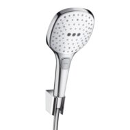 Hansgrohe Raindance Select E handdoucheset zonder stang 3 straalsoorten chroom wit 26720400 Hansgrohe Raindance Select E handdoucheset zonder stang 3 straalsoorten chroom wit 26720400