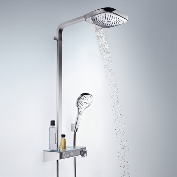 Hansgrohe Raindance Select E thermostatische opbouw regendoucheset 318 x 190 mm chroom 27127000 3 Hansgrohe Raindance Select E thermostatische opbouw regendoucheset 318 x 190 mm chroom 27127000 3