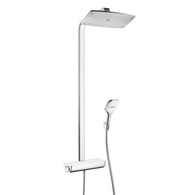Hansgrohe Raindance Select E thermostatische opbouw regendoucheset 360 x 190 mm chroom wit 27112400 6