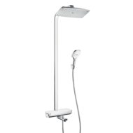 Hansgrohe Raindance Select E thermostatische opbouw regendoucheset met baduitloop 360 x 190 mm chroom wit 27113400
