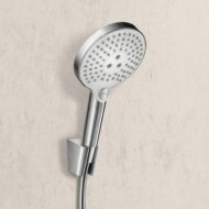 Hansgrohe Raindance Select S handdoucheset zonder stang 3 straalsoorten chroom wit 26721400 Hansgrohe Raindance Select S handdoucheset zonder stang 3 straalsoorten chroom wit 26721400
