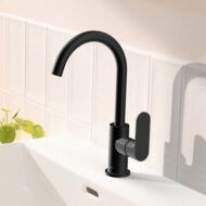 Hansgrohe Rebris S wastafelkraan 210 met EcoSmart met trekstang-afvoergarnituur mat-zwart 72536670 Hansgrohe Rebris S wastafelkraan 210 met EcoSmart met trekstang-afvoergarnituur mat-zwart 72536670
