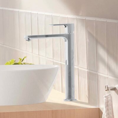 Hansgrohe Rebris S wastafelkraan 240 CoolStart met verhoogde kraanlichaam met trekstang-afvoergarnituur chroom 72590000 4 Hansgrohe Rebris S wastafelkraan 240 CoolStart met verhoogde kraanlichaam met trekstang-afvoergarnituur chroom 72590000 4