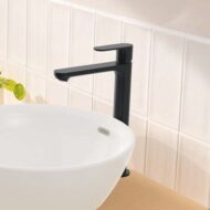 Hansgrohe Rebris S wastafelkraan 240 CoolStart met verhoogde kraanlichaam met trekstang-afvoergarnituur mat-zwart 72590670 Hansgrohe Rebris S wastafelkraan 240 CoolStart met verhoogde kraanlichaam met trekstang-afvoergarnituur mat-zwart 72590670