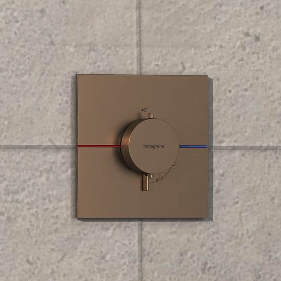 Hansgrohe ShowerSelect Comfort E thermostaat voor douche 1 verbruiker brons geborsteld 15574140 3 Hansgrohe ShowerSelect Comfort E thermostaat voor douche 1 verbruiker brons geborsteld 15574140 3