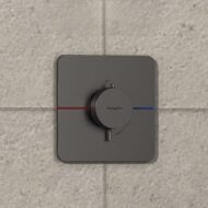 Hansgrohe ShowerSelect Comfort Q thermostaat voor douche 1 verbruiker zwart chroom geborsteld 15588340